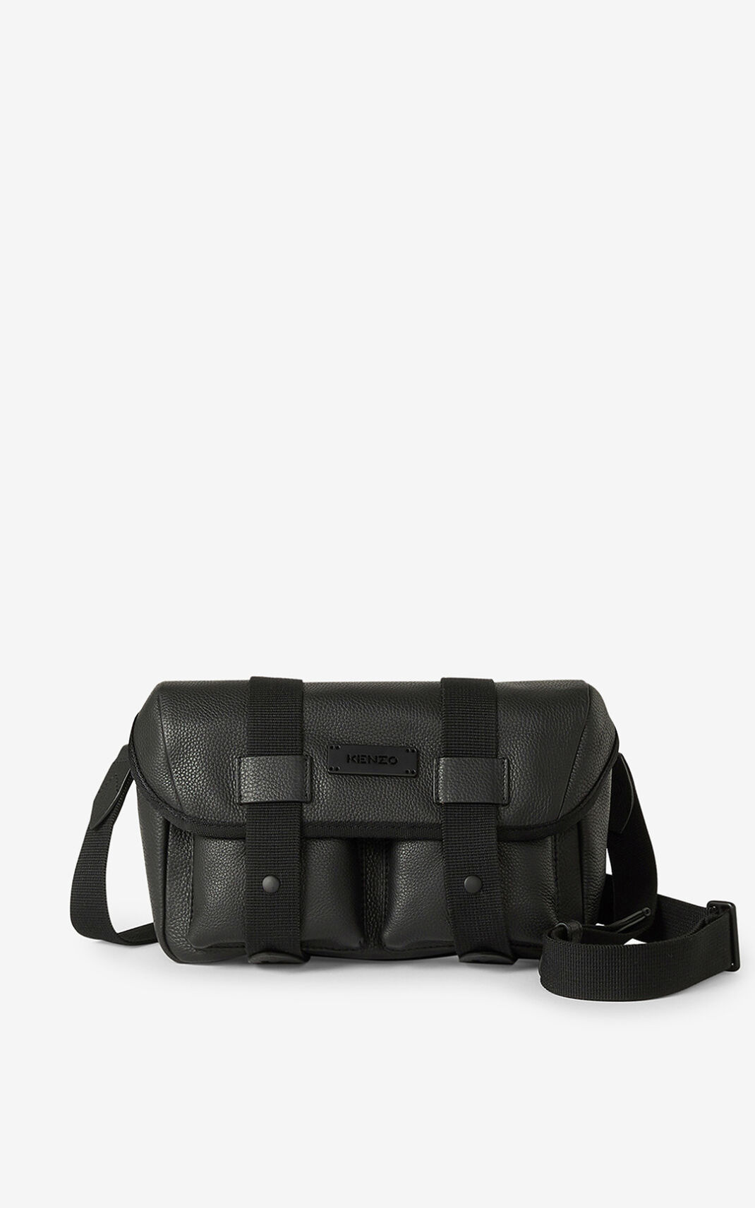 Sac Banane Kenzo Homme Courier grained Cuir Noir SKXUP-9417